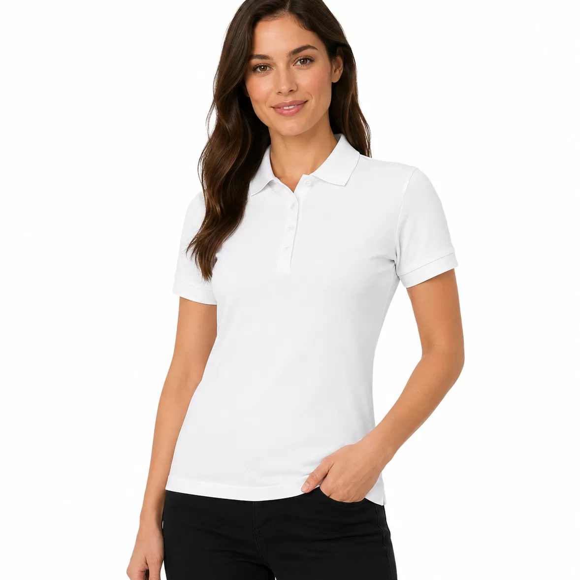 Tricou Polo Damă din Bumbac Organic GOTS personalizat - PrintPeLoc.ro